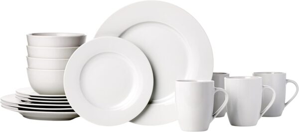 Amazon Basics 16-Piece Porcelain Dinnerware Set – Elegant & Premium