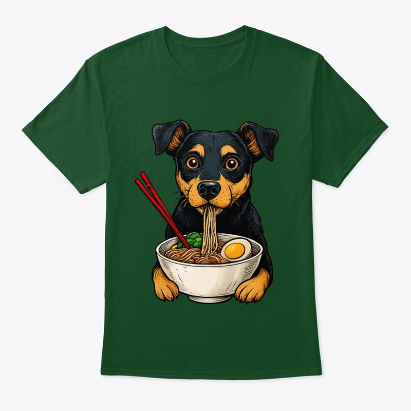 Cute Ramen Dog Art – Kawaii Puppy Eating Noodles Illustration for T-Shirts, Hoodies & Gifts - Image 4