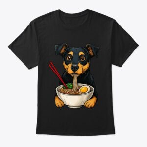 Cute Ramen Dog Art – Kawaii Puppy Eating Noodles Illustration for T-Shirts, Hoodies & Gifts
