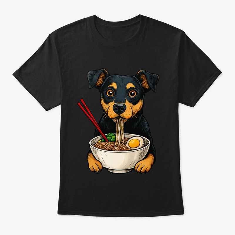 Cute Ramen Dog Art – Kawaii Puppy Eating Noodles Illustration for T-Shirts, Hoodies & Gifts