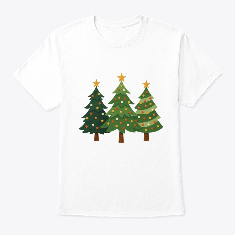 Vintage Christmas Trees Classic Crew Neck T-Shirt – Retro Holiday Sweatshirt for Men & Women