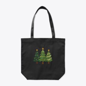 Vintage Christmas Trees Organic Tote Bag – Retro Holiday Festive Gift